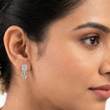 Contemporary 18k White Gold Diamond Studs