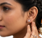 Fleur 18kt White Gold Diamond Earrings