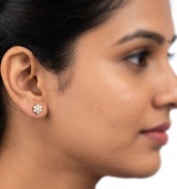 Elegant Flower 18K Diamond Stud