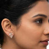The Peacock Inspired 18k Rose Gold Diamond Studs