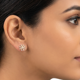 ALLURING FLEUR 18KT YELLOW GOLD DIAMOND STUDS