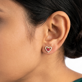 ROSY HEART STUDS