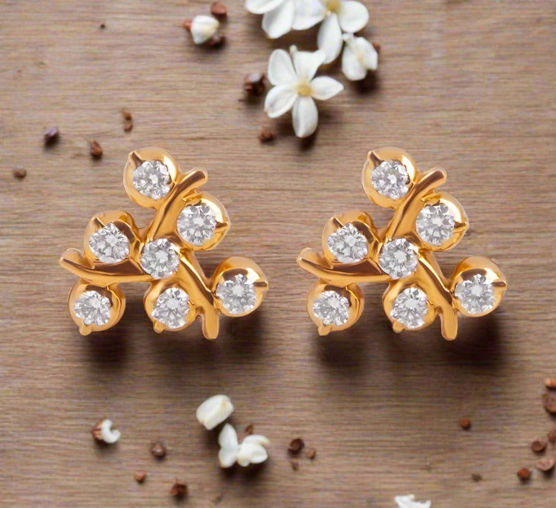 The Darpana Closed Setting 22k Diamond Stud EFIF Diamonds – EF