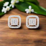 ENGAGING 18KT WHITE GOLD DIAMOND STUDS