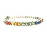 SAPPHIRE ETERNITY BRACELET, diamond jewellery, bracelets, diamond bracelets, gold bracelets, open setting bracelets, closed setting bracelets