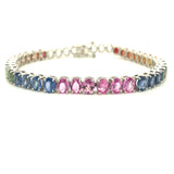 SAPPHIRE ETERNITY BRACELET, diamond jewellery, bracelets, diamond bracelets, gold bracelets, open setting bracelets, closed setting bracelets