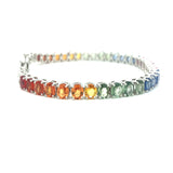 SAPPHIRE ETERNITY BRACELET, diamond jewellery, bracelets, diamond bracelets, gold bracelets, open setting bracelets, closed setting bracelets