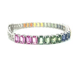 SAPPHIRE ETERNITY BRACELET, diamond jewellery, bracelets, diamond bracelets, gold bracelets, open setting bracelets, closed setting bracelets