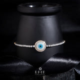 SAPPHIRE ETERNITY BRACELET, diamond jewellery, bracelets, diamond bracelets, gold bracelets, open setting bracelets, closed setting bracelets