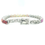 SAPPHIRE ETERNITY BRACELET, diamond jewellery, bracelets, diamond bracelets, gold bracelets, open setting bracelets, closed setting bracelets