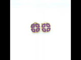 LITTLE WONDER - PURPLE SQUARE HEART EARRINGS