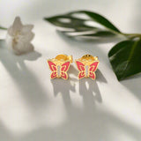 LITTLE WONDER - FLARE PINK BUTTERFLY EARRINGS
