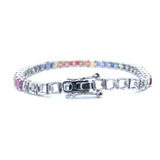 SAPPHIRE ETERNITY BRACELET, diamond jewellery, bracelets, diamond bracelets, gold bracelets, open setting bracelets, closed setting bracelets