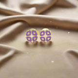 LITTLE WONDER - PURPLE SQUARE HEART EARRINGS