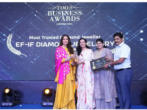 AWARDED MOST TRUSTED DIAMOND JEWELLER 2021 BY TIMES GROUP EF-IF Diamond Jewellery