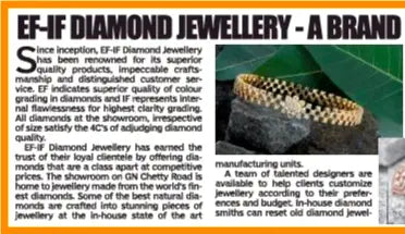 EFIF Diamond Jewellery - A brand true to its name EF-IF Diamond Jewellery