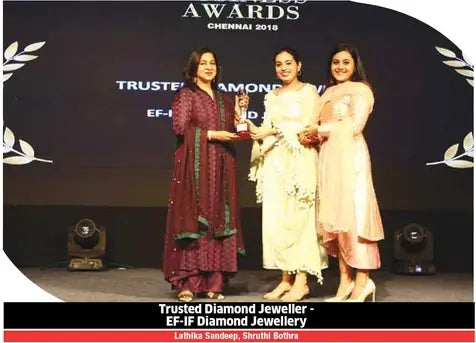 Trusted Diamond Jeweller Award - Times Business Awards, Chennai 2018 EF-IF Diamond Jewellery