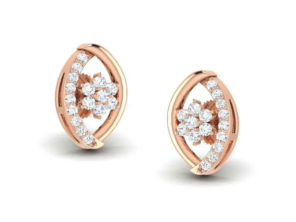 Elegant Oval Cluster Stud
