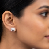 ENGAGING  18KT WHITE GOLD DIAMOND STUDS