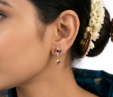 CHARMING NAVRATNA DIAMOND STUDS