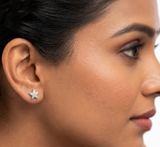 Star Studded White Gold Diamond Earrings