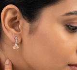 The Elite 18k Rose Gold Italian Diamond Earrings