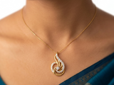பளபளப்பான சுழல் வைர பதக்கம்