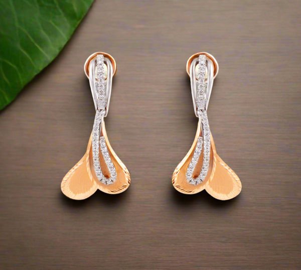 The Elite 18k Rose Gold Italian Diamond Earrings