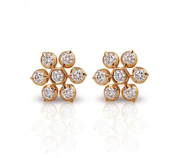 The Amritha  Closed Setting 22k Diamond Stud