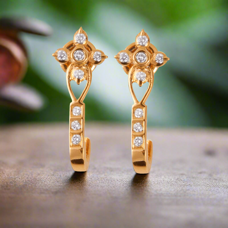 J type diamond earrings discount