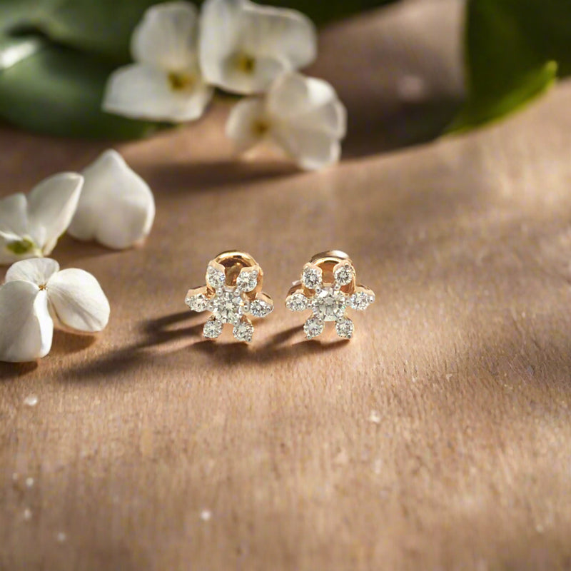 CRYSTAL FLORAL STUDS EFIF Diamonds – EF-IF Diamond Jewellery