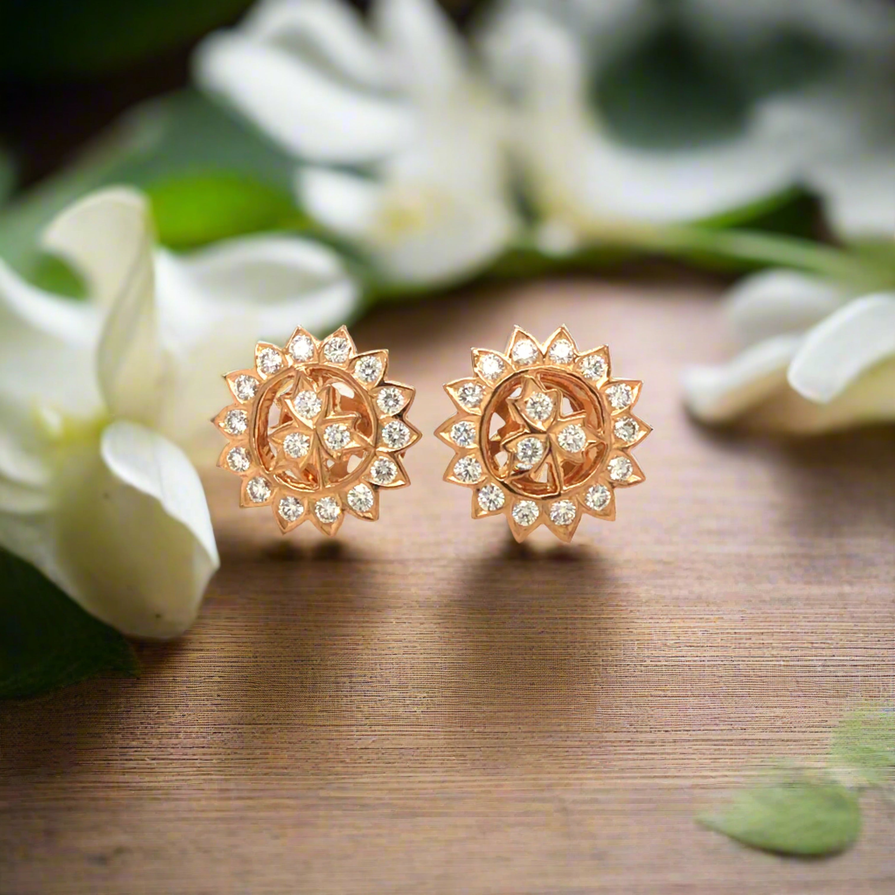 The Suryakanti Closed Setting 22k Diamond Stud - EFIF Diamonds – EF-IF ...