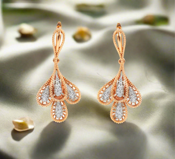 The Modernist 18k Rose Gold Italian Diamond Earrings