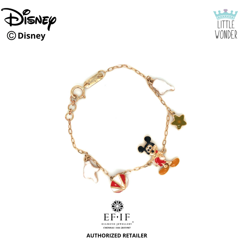 925 Silver Mickey Mouse Kids Bracelet KB-137 - P S Jewellery