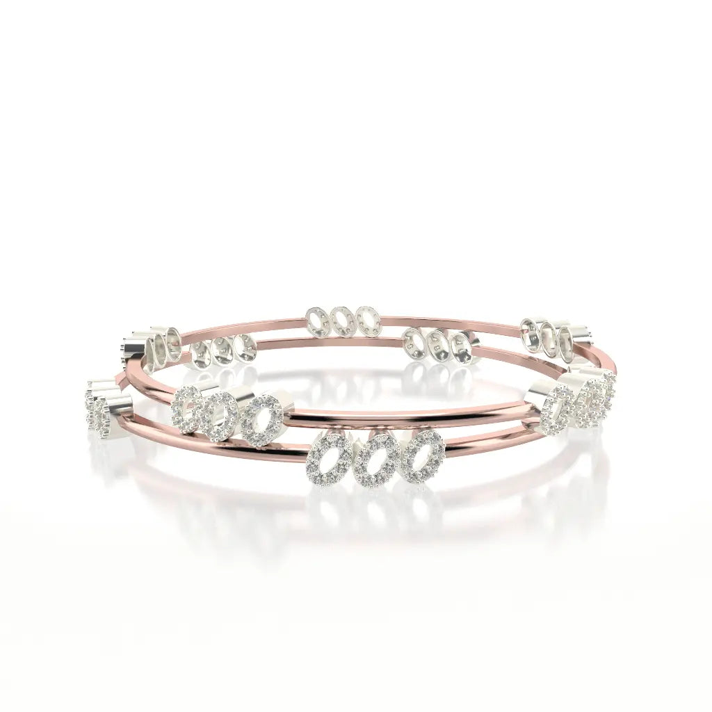 Mehala 18kt Open Setting Diamond Bangle - EF-IF Diamond Jewellery