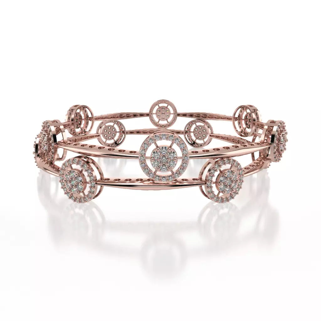 Malar 18kt Open Setting Diamond Bangle - EF-IF Diamond Jewellery