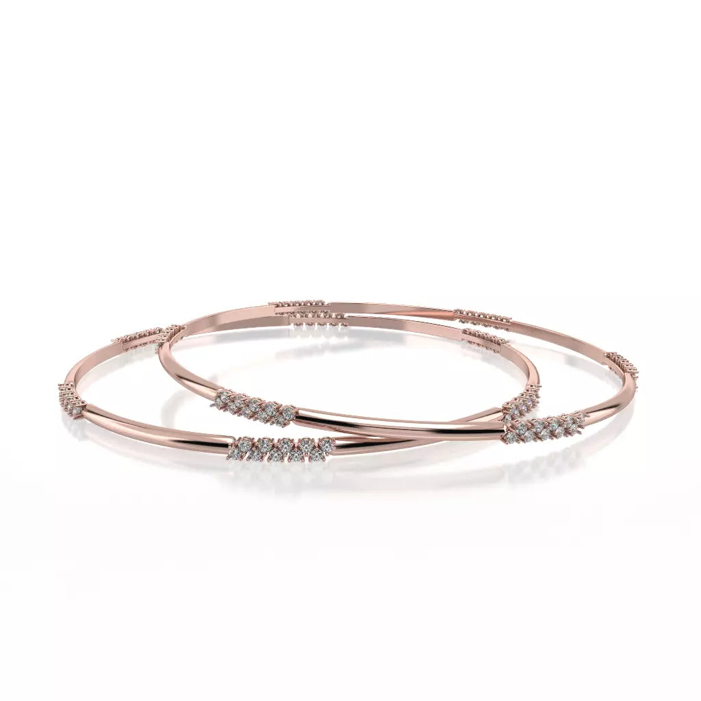 Meera 18kt Open Setting Diamond Bangle - EF-IF Diamond Jewellery