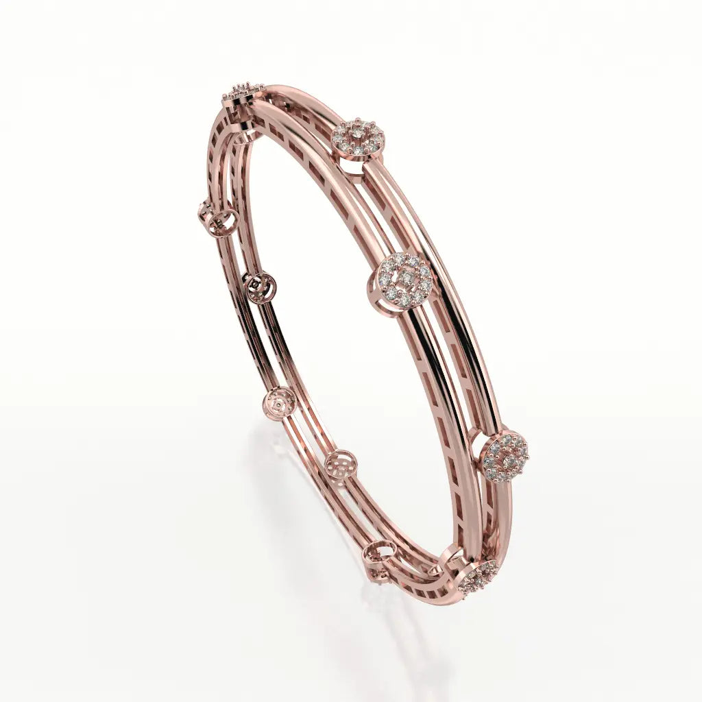 Charvitha 18kt Open Setting Diamond Bangle - EF-IF Diamond Jewellery