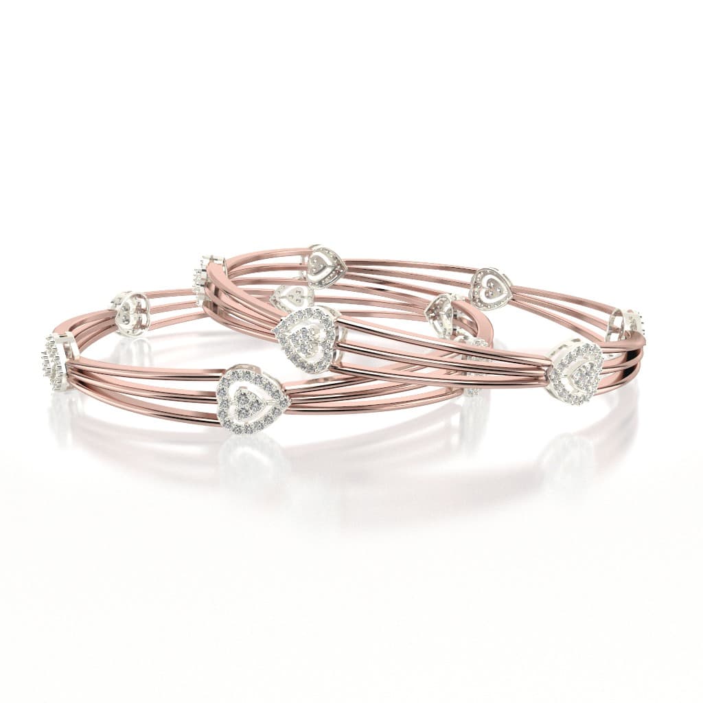 The Heart 18kt Open Setting Diamond Bangle - EF-IF Diamond Jewellery