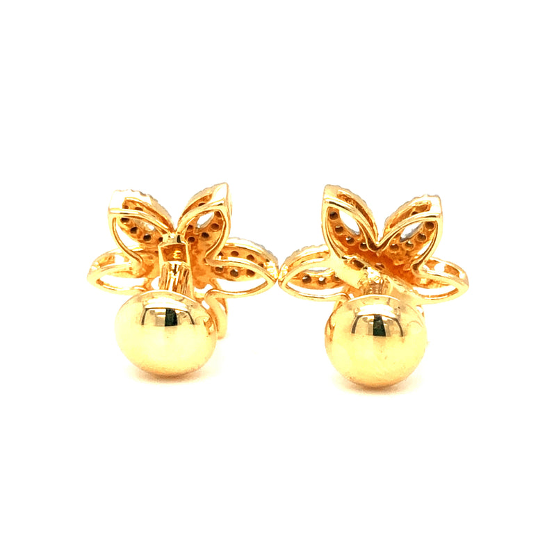 14K Gold Mini Trio Diamond Stud Earrings – FERKOS FJ