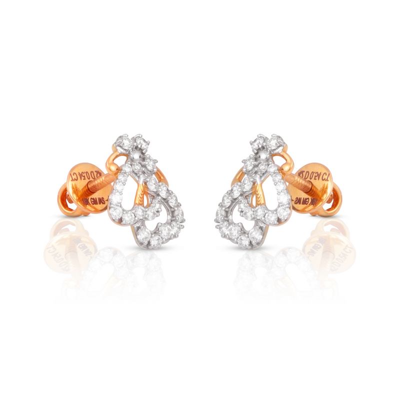 0.88 CT. T.W. Diamond Frame Stud Earrings in 10K Gold (J/I3) – Goldia.com