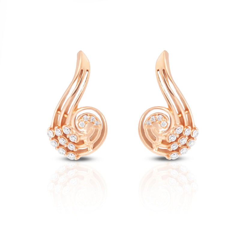 Samuel Benham Floral Pink Diamond Earrings 18K Rose Gold 3.96 Total Carats
