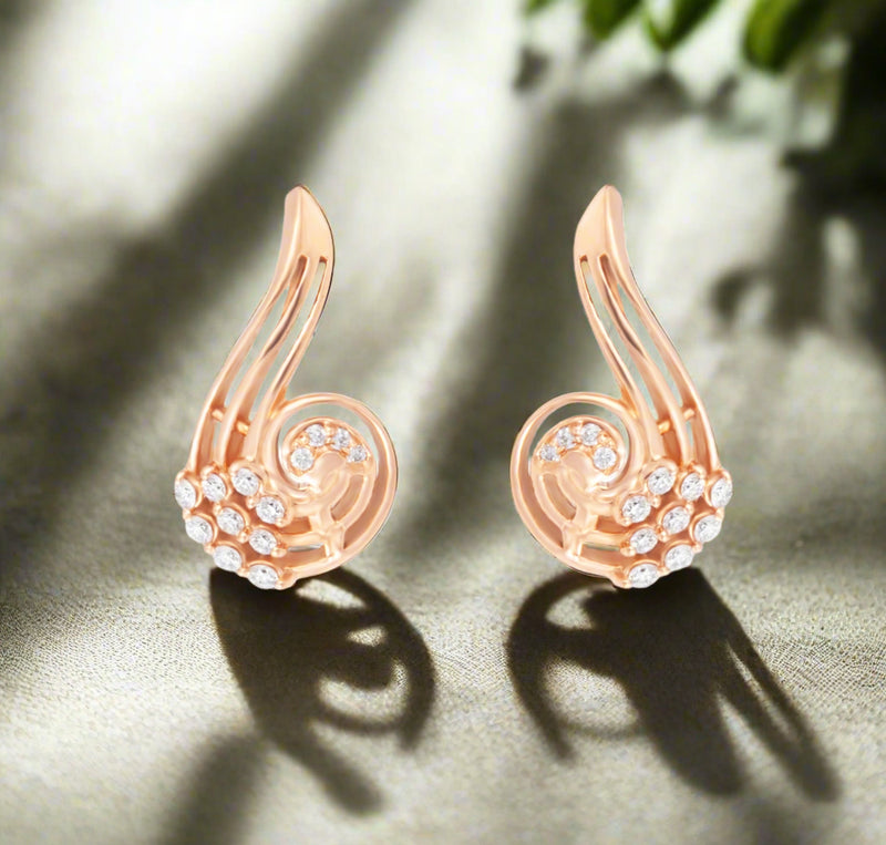 Samuel Benham Floral Pink Diamond Earrings 18K Rose Gold 3.96 Total Carats