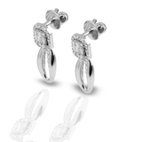 Contemporary 18k White Gold Diamond Studs