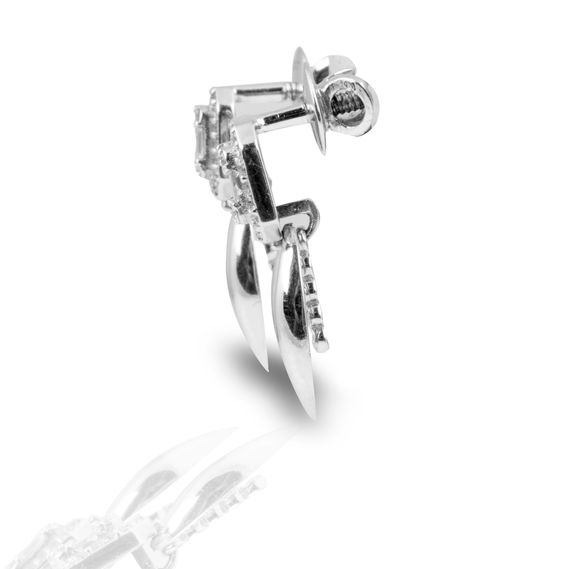 Contemporary 18k White Gold Diamond Studs