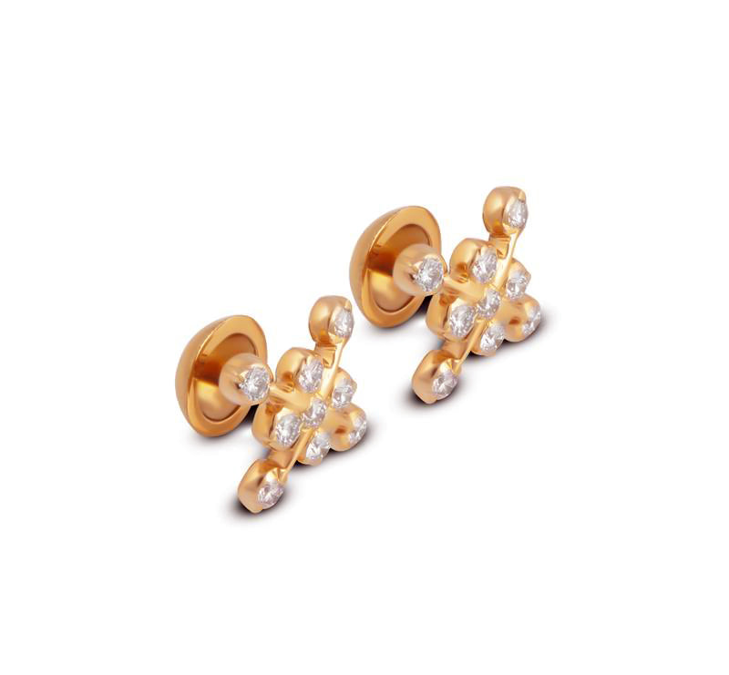 The Thara Closed Setting 22k Diamond Stud