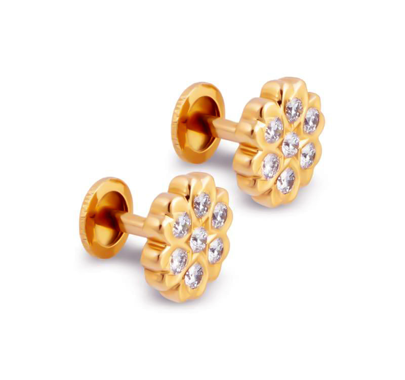 The Maalini  Closed Setting 22k Diamond Stud