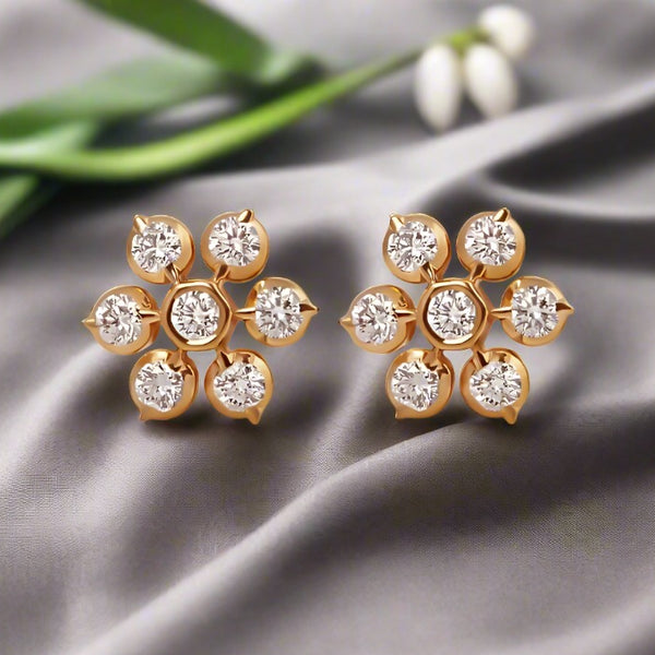 The Amritha Closed Setting 22k Diamond Stud EFIF Diamonds – EF