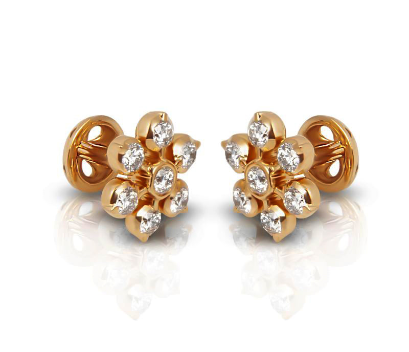 The Amritha  Closed Setting 22k Diamond Stud