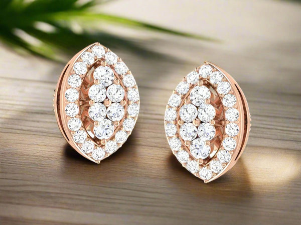 Leafy Elliptical Stud efifdiamonds Leafy Elliptical Stud efifdiamonds Studs Earrings 41664.00 EF-IF Diamond Jewellery